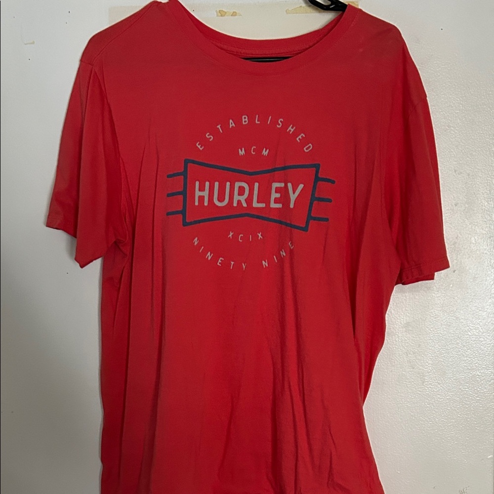 Hurley Red Graphic Tee for Men